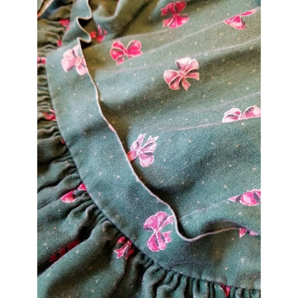 Lilo Childrens Dress Holiday Christmas Vintage Green Red Lace Ruffles 3T FLAWS - Picture 11 of 12